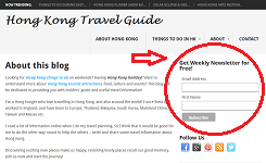travel blog page